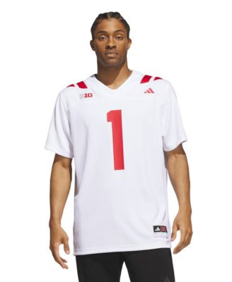 Adidas Men's #1 White Nebraska Huskers Away Premier Football Jersey