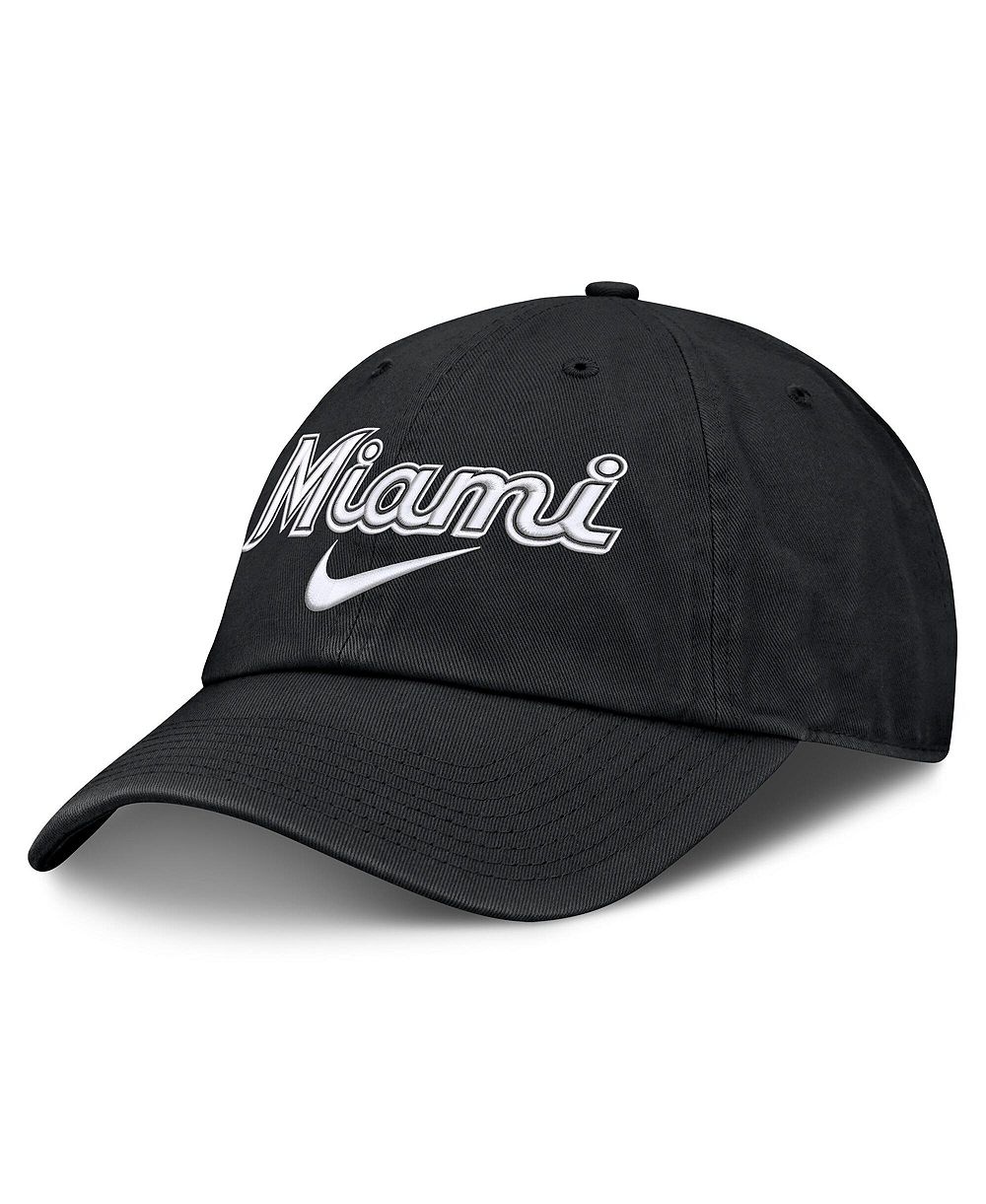 Nike Men's Black Miami Marlins Primetime Club Adjustable Hat