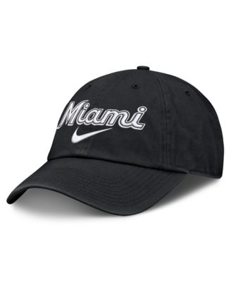 Nike Men's Black Miami Marlins Primetime Club Adjustable Hat
