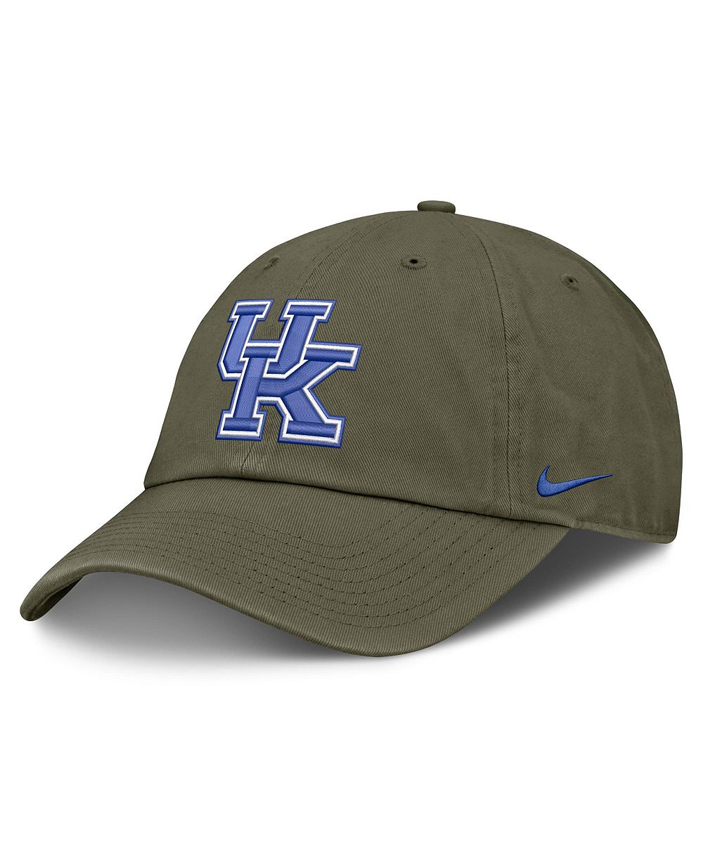Мужская и женская кепка Nike Kentucky Wildcats Primetime Club Adjustable Olive