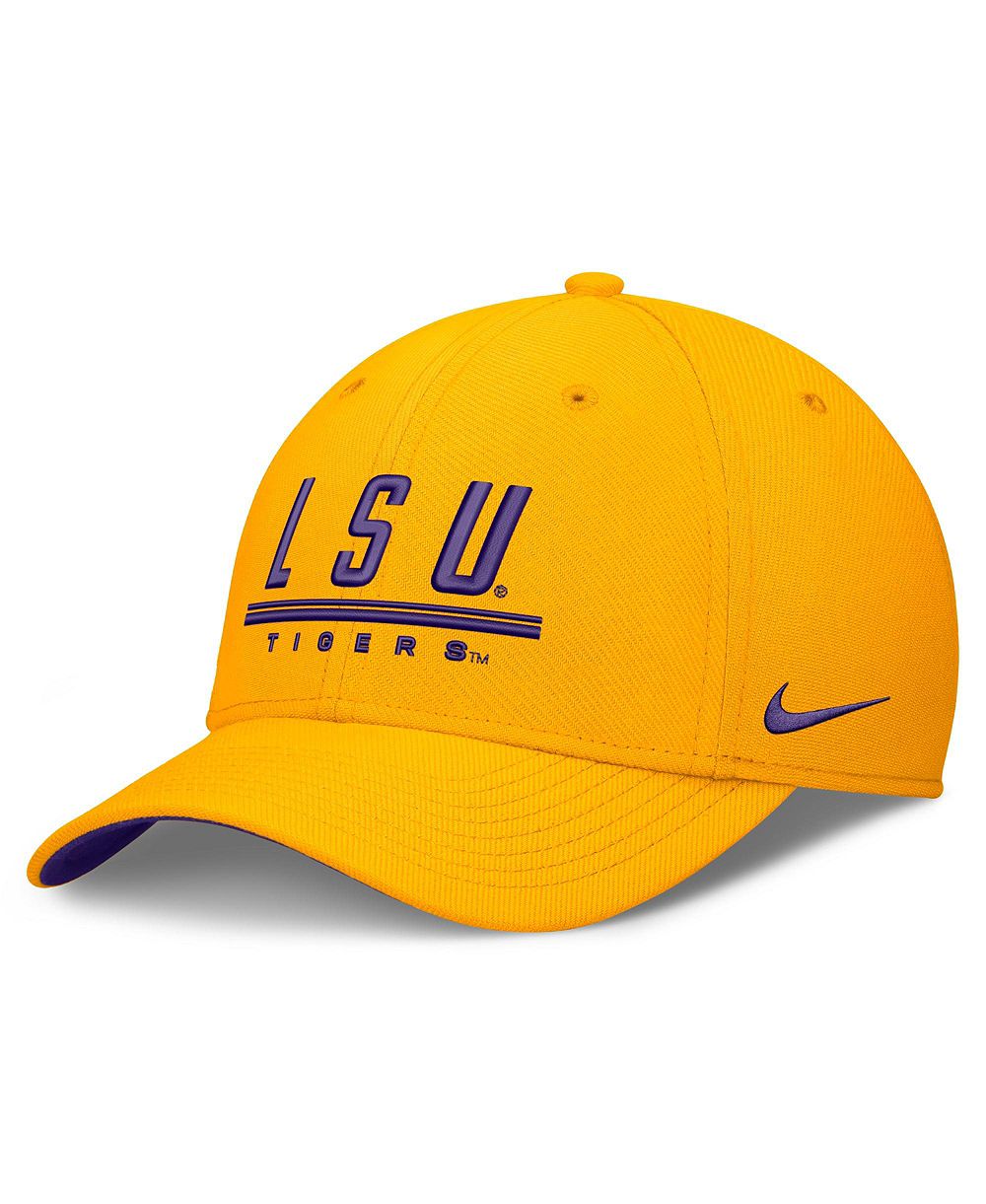Мужская кепка Nike Gold LSU Tigers Game Day Rise Swooshflex Hat