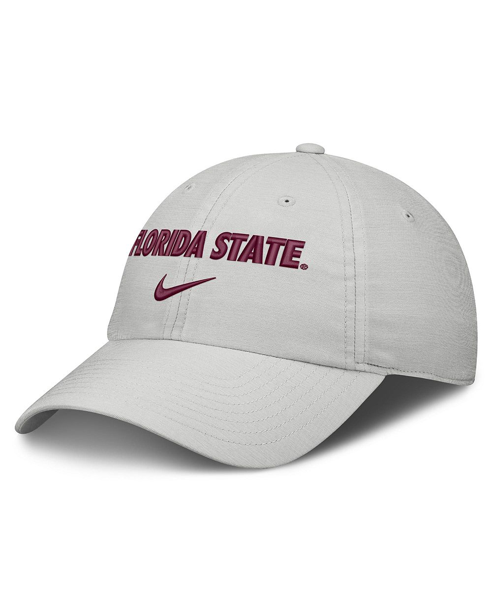 Мужская и женская кепка Nike Gray Florida State Seminoles 2026 On-Field Gameday Club Adjustable