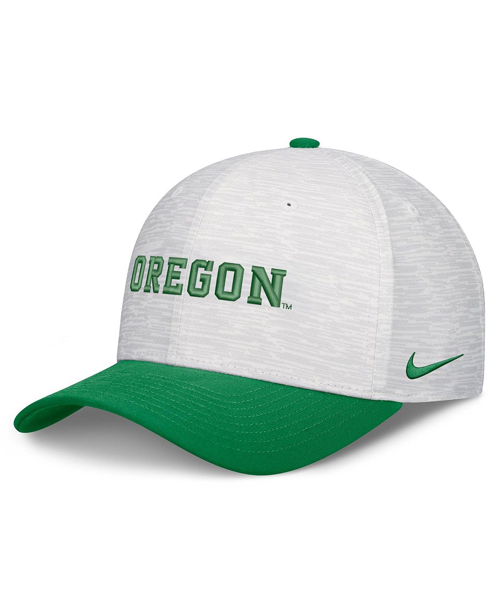 Кепка Nike White/Green Oregon Ducks Primetime Rise Adjustable для мужчин и женщин