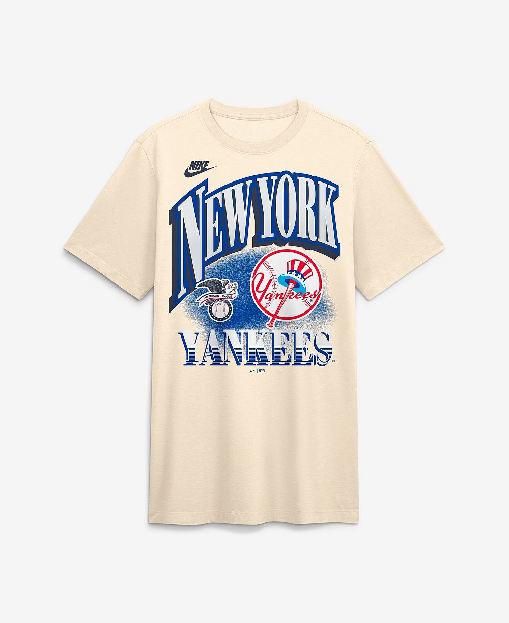 Мужская Nike T-Shirt New York Yankees Vintage Tri-Blend Natural