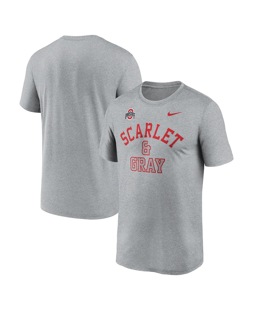 Мужская футболка Nike Gray Ohio State Buckeyes Primetime Arch Mantra Legend Dri-FIT