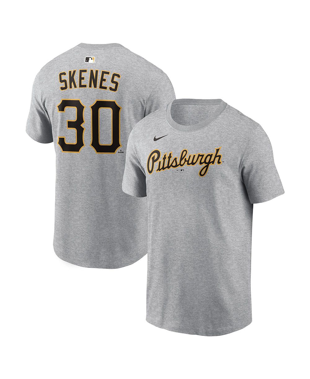 Мужская футболка Nike Paul Skenes Heather Gray Pittsburgh Pirates Name & Number