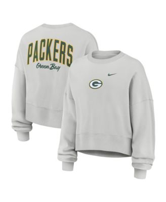 Nike Women's Gray Green Bay Packers Oversized Primetime Phoenix Fleece Sweatshirt