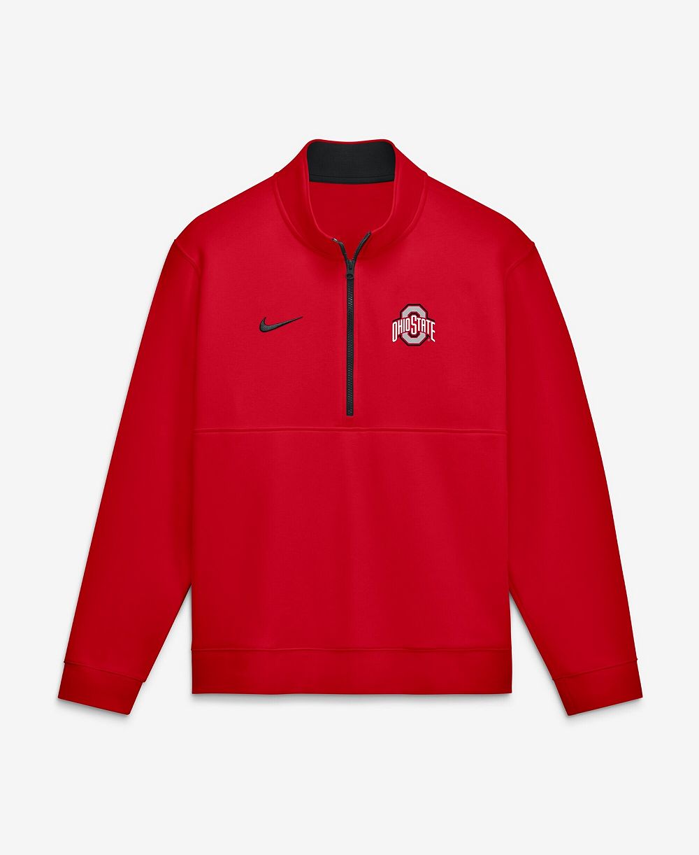 Мужская толстовка Nike Scarlet Ohio State Buckeyes Primetime Club Fleece Half-Zip Pullover