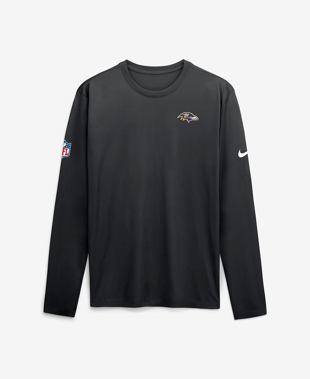 Мужская футболка Nike Black Baltimore Ravens Legend Small Logo Dri-FIT Long Sleeve