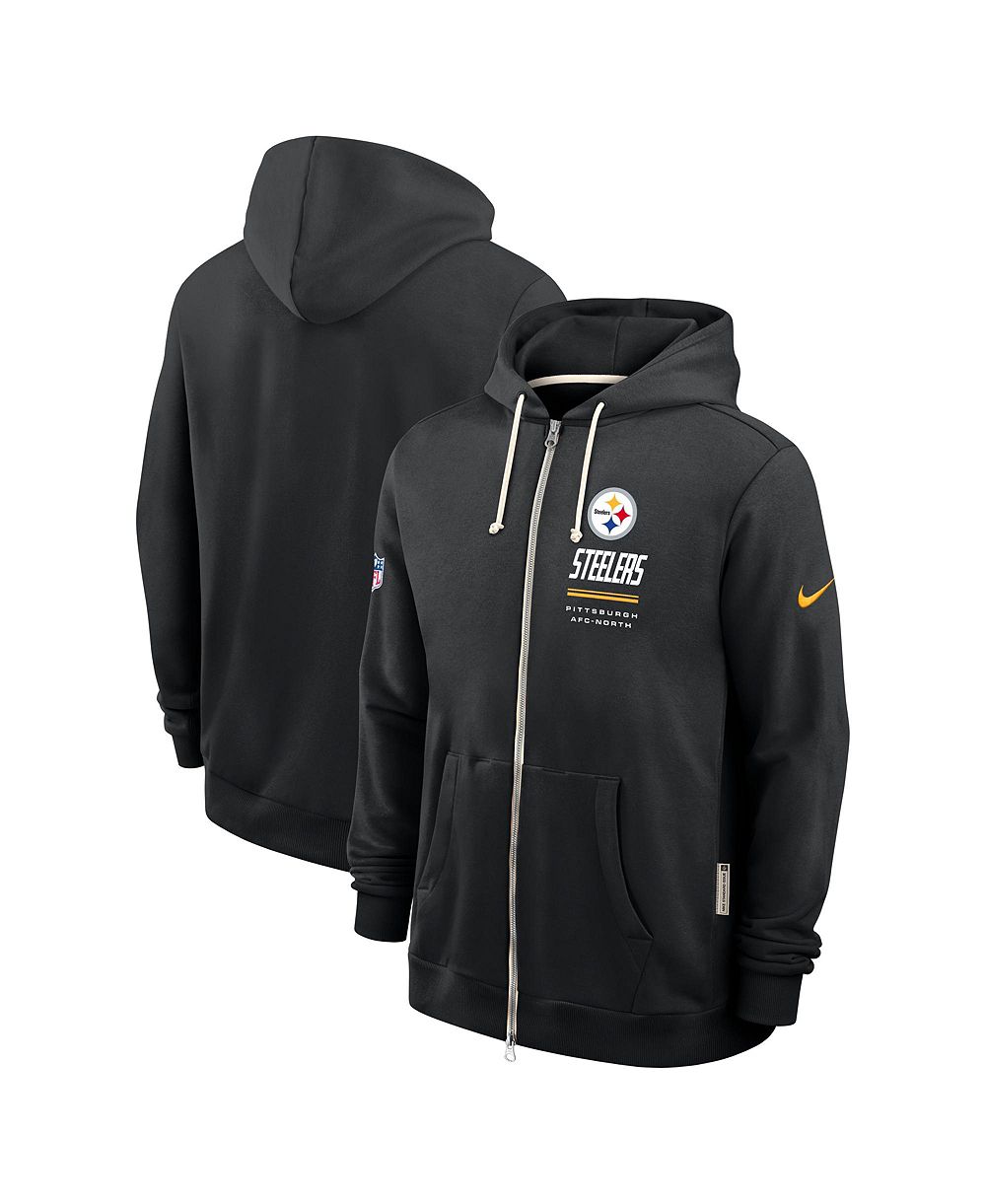 Nike Men's Black Pittsburgh Steelers Sideline Standard Issue Quarterback Scramble Dri-FIT Full-Zip Hoodie