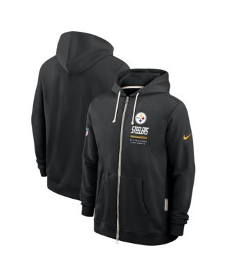Nike Men's Black Pittsburgh Steelers Sideline Standard Issue Quarterback Scramble Dri-FIT Full-Zip Hoodie