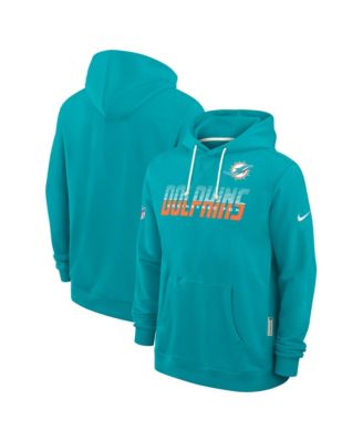 Nike Men's Aqua Miami Dolphins Sideline Standard Issue Top Prospect Dri-FIT Hoodie