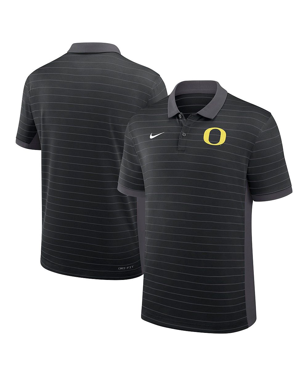 Мужская рубашка Nike Black Oregon Ducks 2026 Early Season Coaches Sideline Victory Stripe Dri-FIT Polo