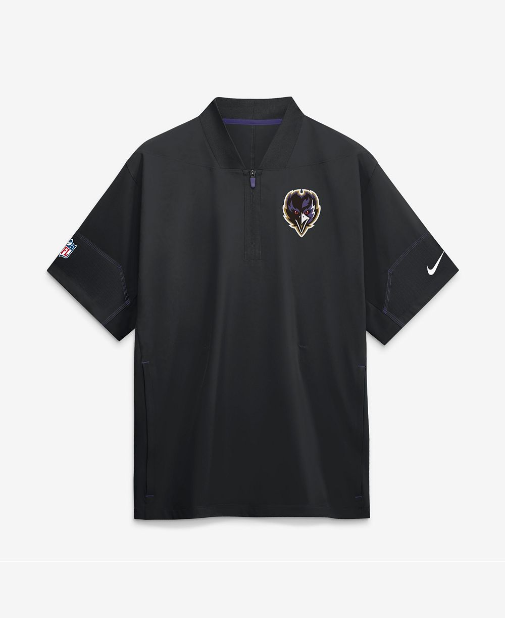 Мужская куртка Nike Black Baltimore Ravens Sideline Short Sleeve Quarter-Zip Coaches