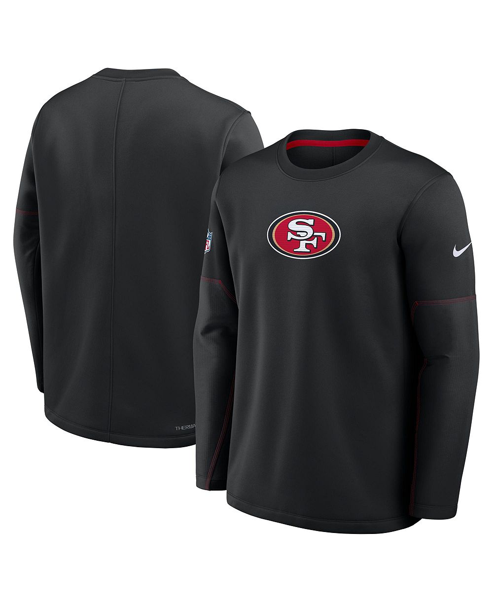 Nike Men's Black San Francisco 49ers Sideline Coaches Team Present Midweight Therma-FIT Sweatshirt