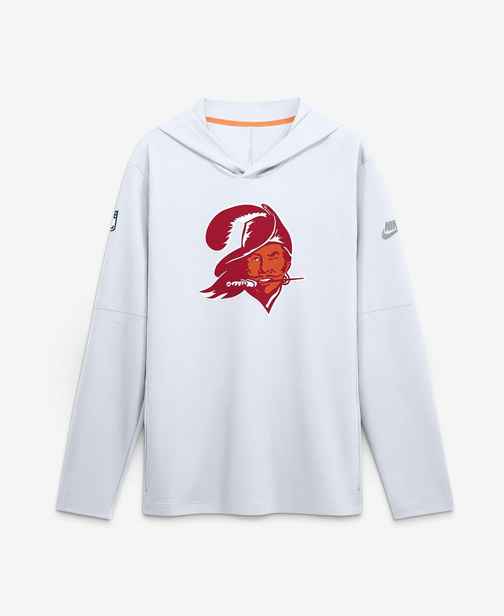 Мужская футболка Nike White Tampa Bay Buccaneers Sideline Alternate Lightweight Long Sleeve Hooded Dri-FIT