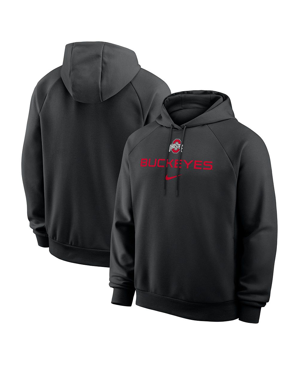 Nike Men's Black Ohio State Buckeyes Premium Performance Raglan Dri-FIT Hoodie