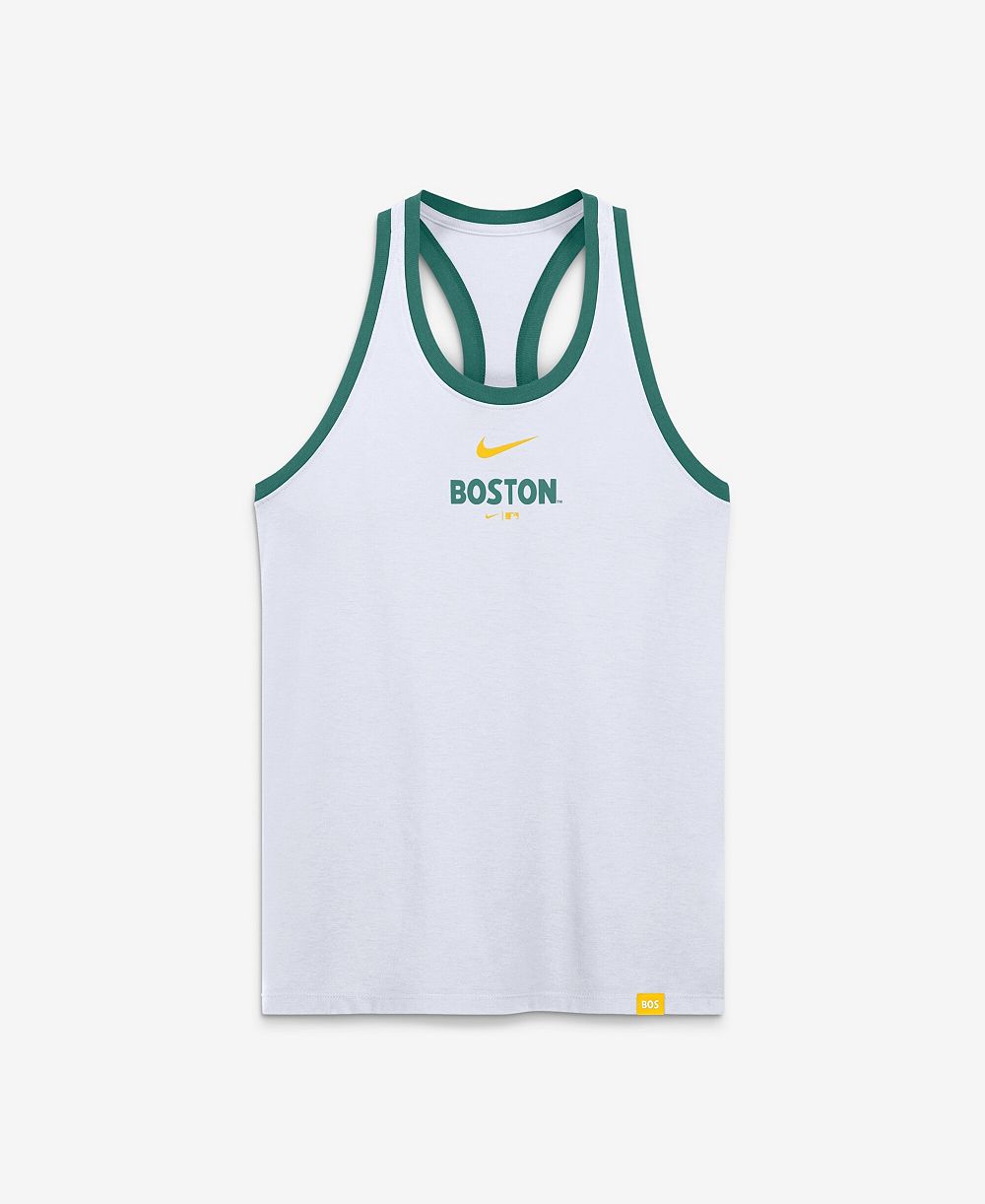 Женский топ Nike White Boston Red Sox City Connect Script Tri-Blend Dri-FIT Tank Top