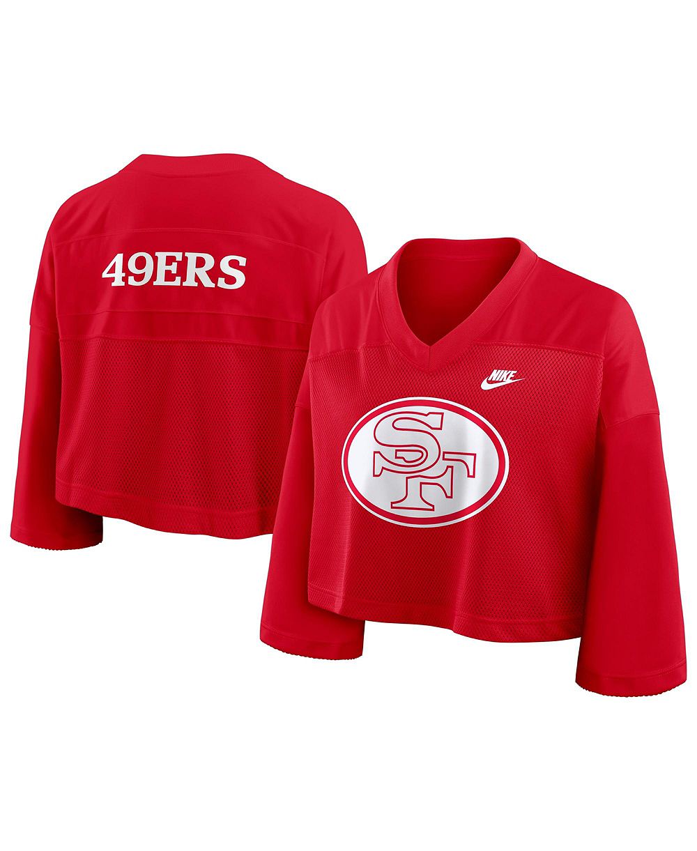 Женская укороченная сетчатая джерси Nike Rewind San Francisco 49ers Mesh-Cropped