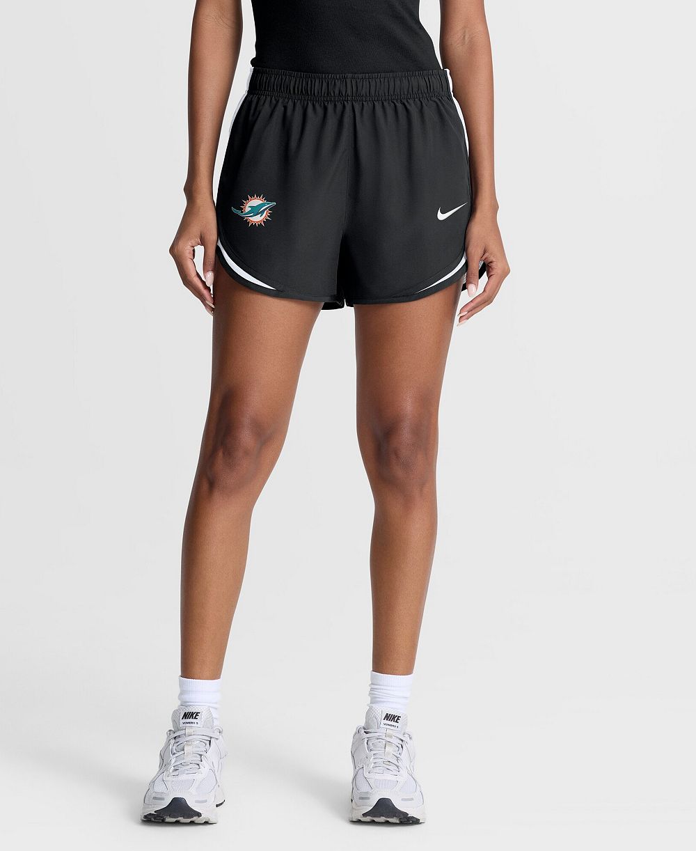 Nike Women's Black Miami Dolphins Tempo Mid-Rise Dri-FIT Shorts