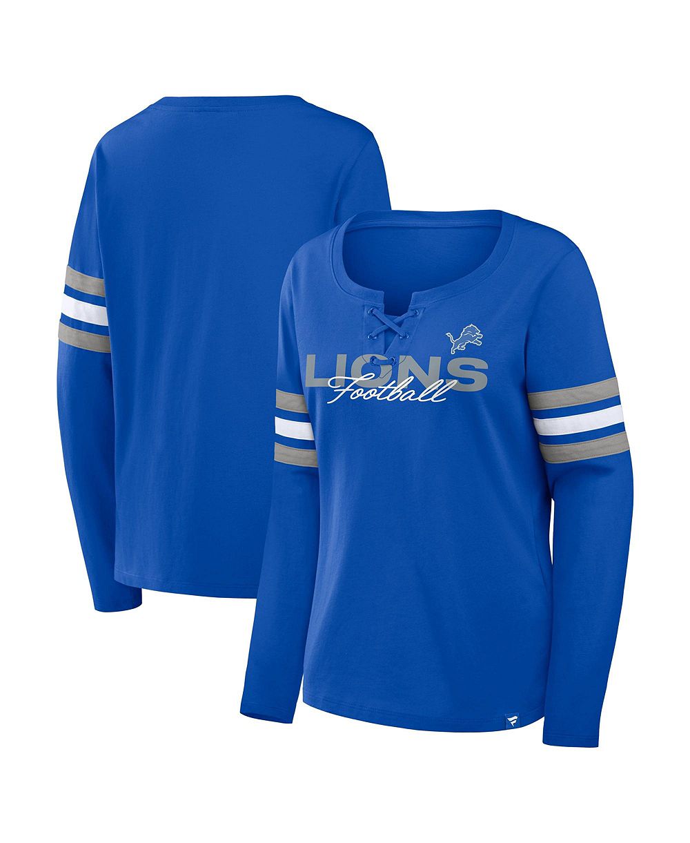 Fanatics Women's Detroit Lions Team First Coverage Scheme Lace-Up Long-Sleeve T-Shirt