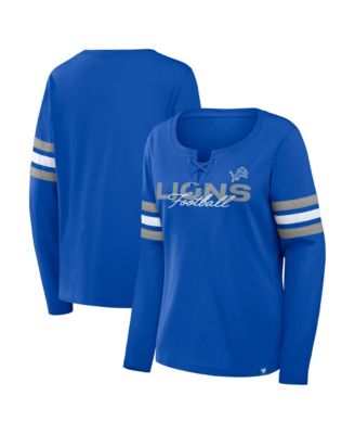 Fanatics Women's Detroit Lions Team First Coverage Scheme Lace-Up Long-Sleeve T-Shirt