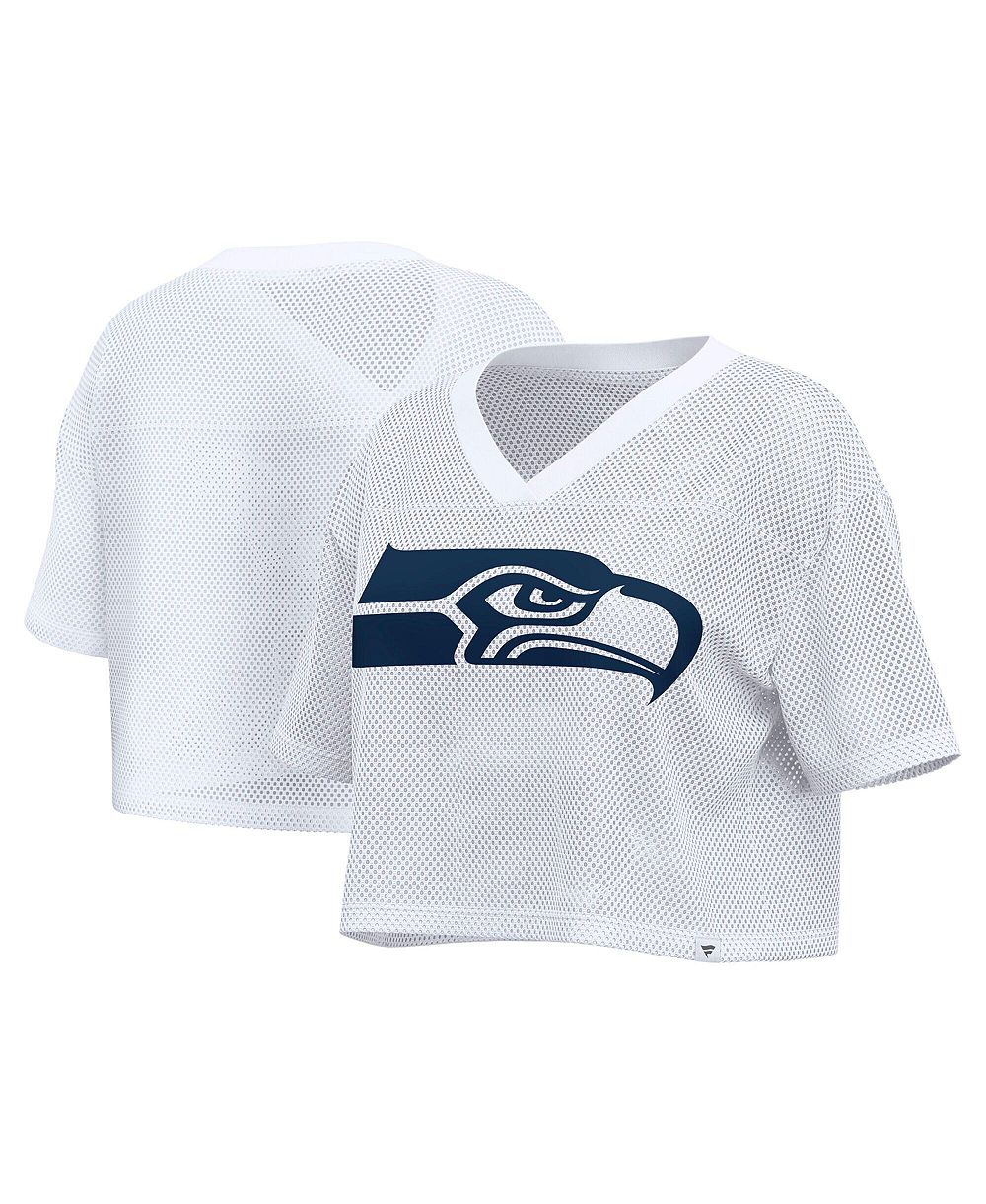 Женская джерси Fanatics Women's Seattle Seahawks Oversized Mesh Cropped V-Neck