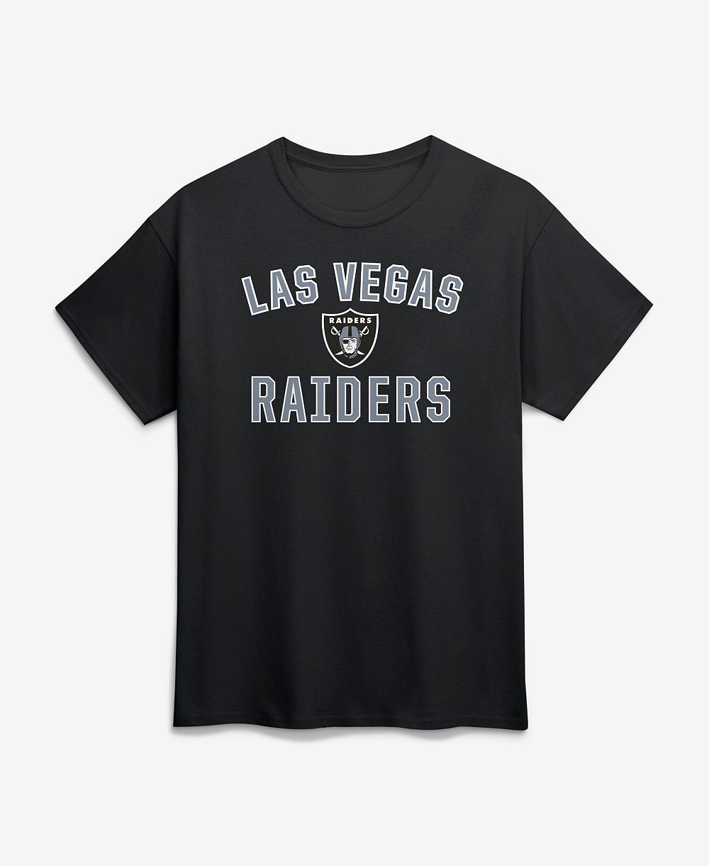 Logo Athletic Men's Black Las Vegas Raiders Cotton Victory Arch T-Shirt