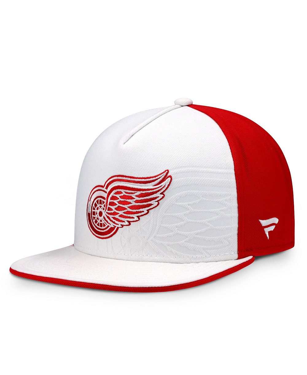 Мужская кепка Fanatics White/Red Detroit Red Wings Snapback