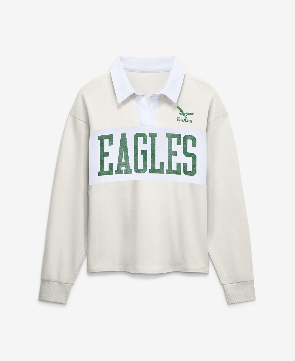 Женская рубашка Fanatics Philadelphia Eagles Heritage Play Action Rugby Long Sleeve Polo