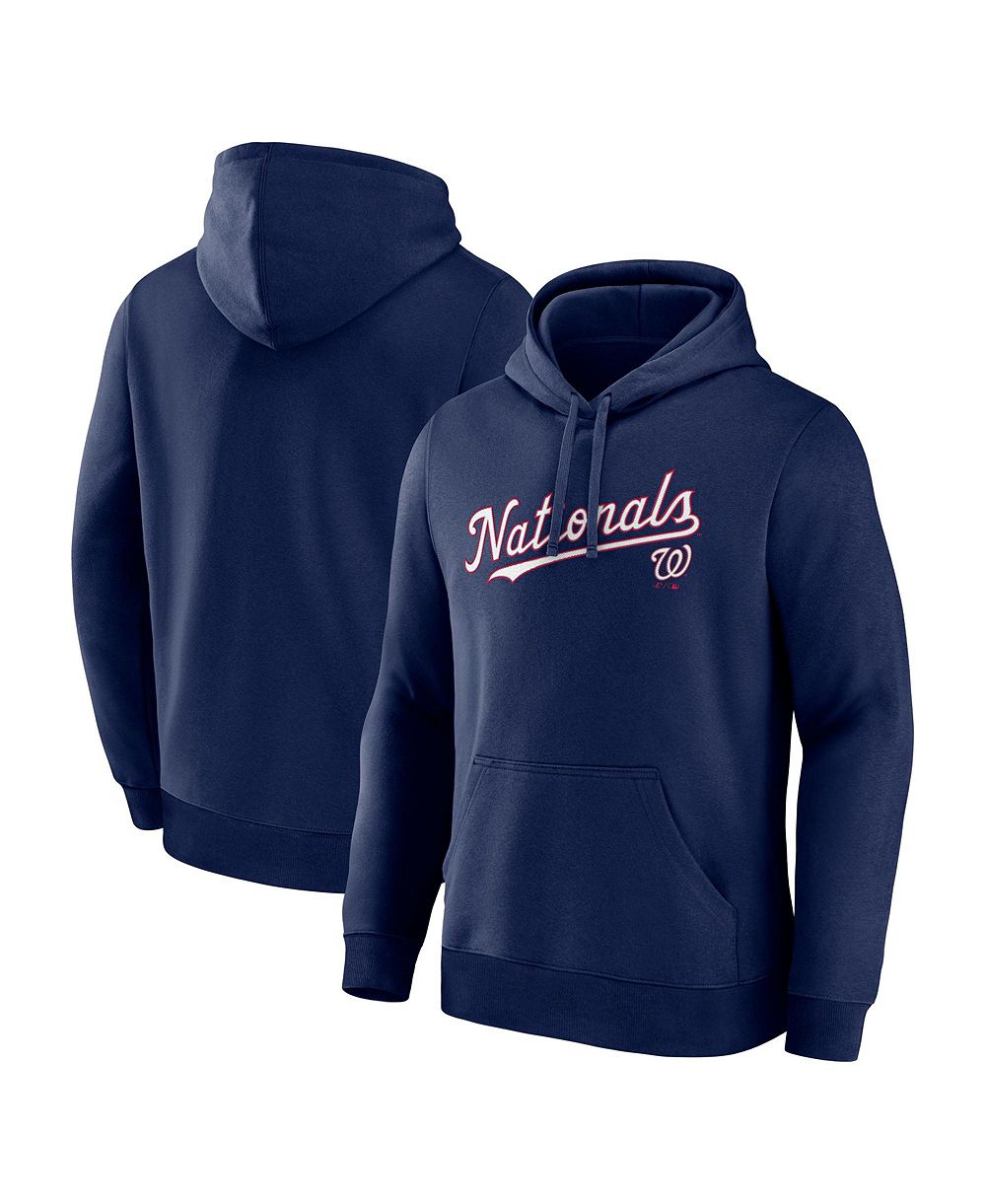 Мужское худи Logo Athletic Navy Washington Nationals Wordmark