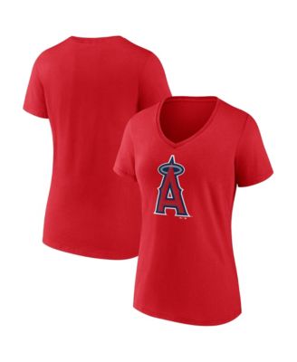 Logo Athletic Women's Red Los Angeles Angels Logo Athletic V-Neck T-Shirt