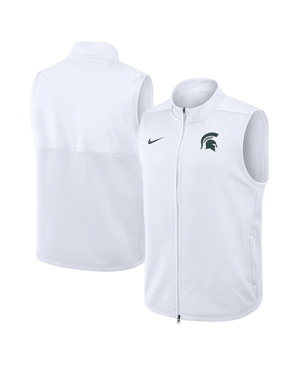 Nike Men's White Michigan State Spartans Primetime Victory Therma-FIT Full-Zip Vest