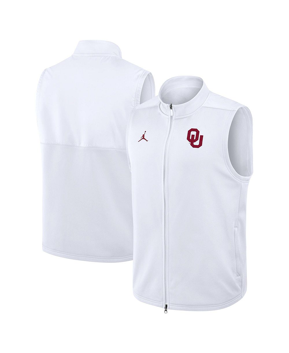 Jordan Men's White Oklahoma Sooners Primetime Victory Therma-FIT Full-Zip Vest