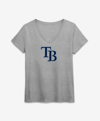 Logo Athletic Women's Gray Tampa Bay Rays Logo Athletic V-Neck T-Shirt