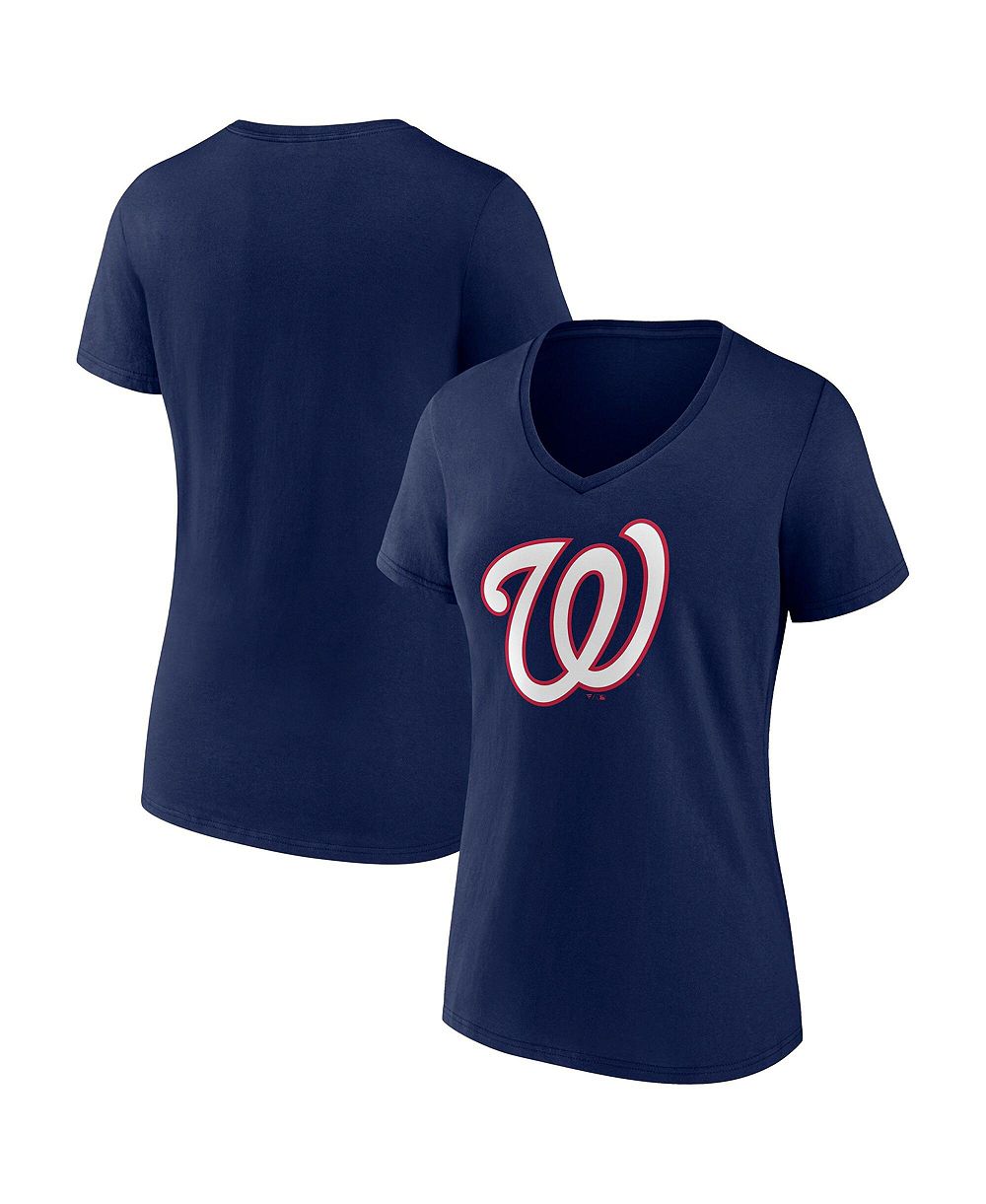 Logo Athletic Women's Navy Washington Nationals Logo Athletic V-Neck T-Shirt