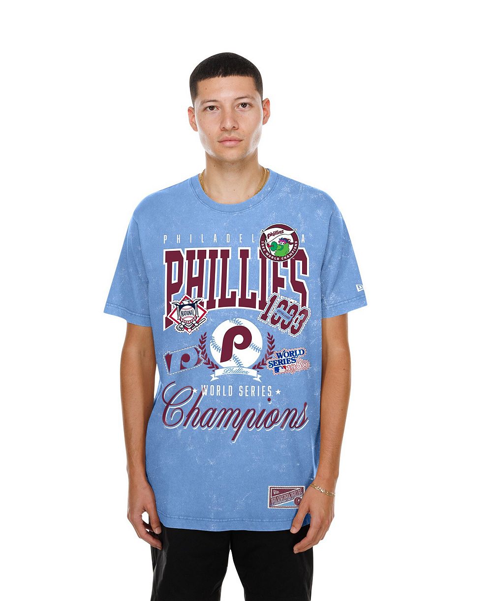 New Era Men's Light Blue Philadelphia Phillies Mineral Wash T-Shirt