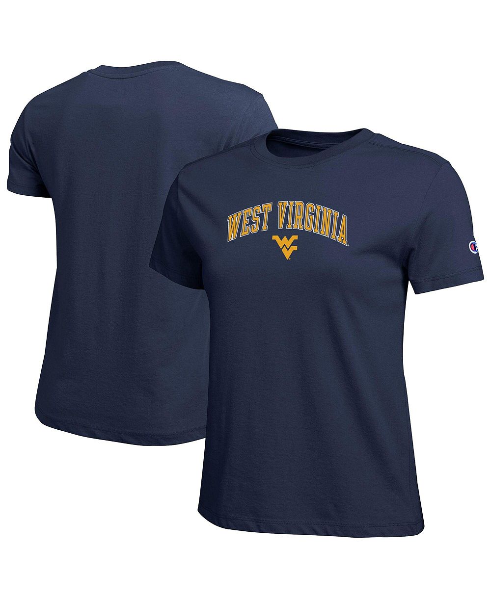 Женская футболка Champion West Virginia Mountaineers Arched Over Logo, темно-синий цвет