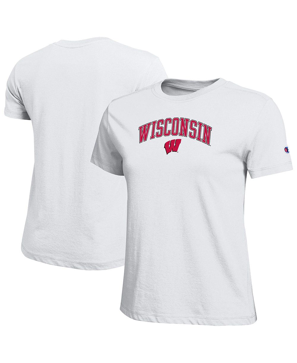 Женская футболка Champion Wisconsin Badgers с арочным логотипом, белая