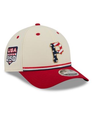 New Era Big Boys and Girls Cream/Red Pittsburgh Pirates USA 250 9FORTY M-Crown Adjustable Hat