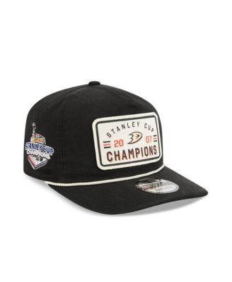 Мужская кепка New Era Black Anaheim Ducks Throwback Stanley Cup Champions Side Patch 19TWENTY Adjustable