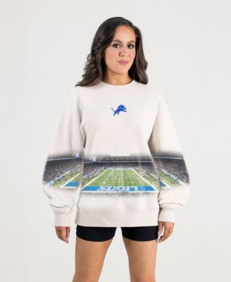 Gameday Couture Women's Natural Detroit Lions Power Move Stadium Premium Drop Shoulder Sweatshirt