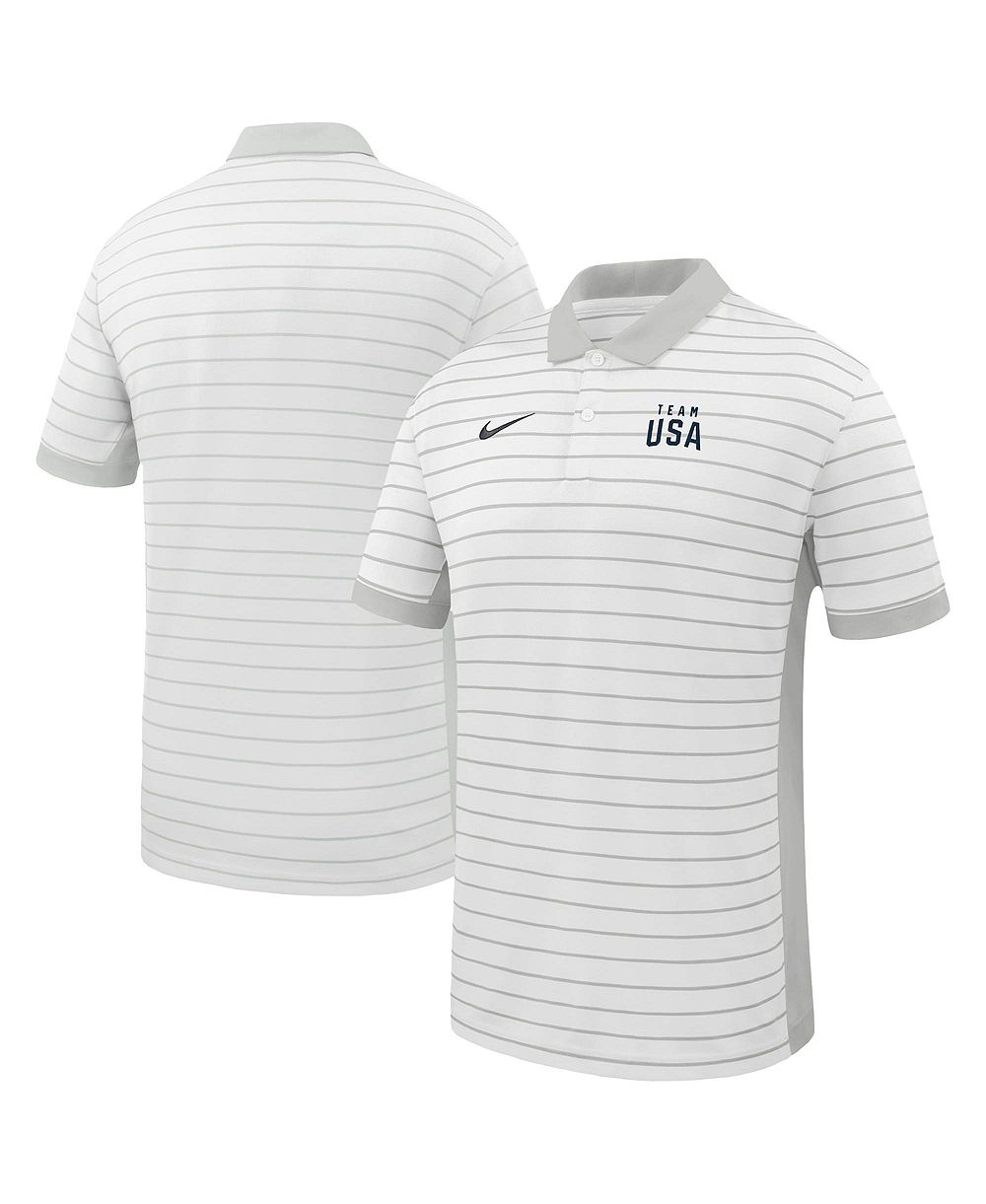 Nike Men's White Team USA Victory Stripe Dri-FIT Polo Shirt