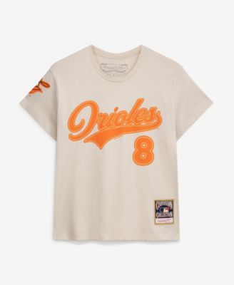 Женская футболка Mitchell & Ness Cal Ripken Jr. Cream Baltimore Orioles Cooperstown Name & Number Throwback