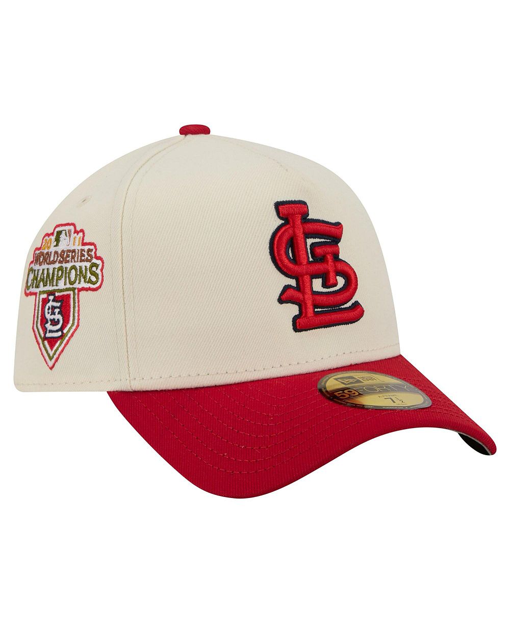 New Era Men's Cream St. Louis Cardinals Chrome A-Frame 59FORTY Fitted Hat