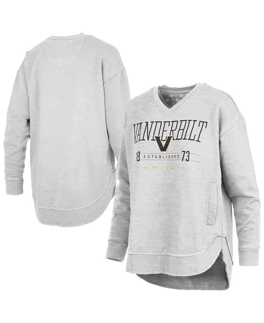 Женская толстовка Pressbox Vanderbilt Commodores Marcus East Hall Poncho V-Neck серая