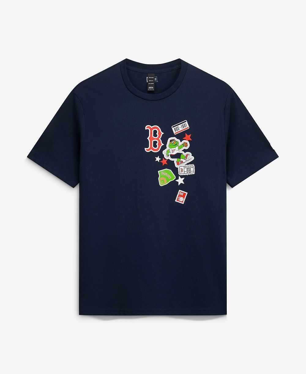 Мужская футболка New Era Navy Boston Red Sox City Patch T-Shirt