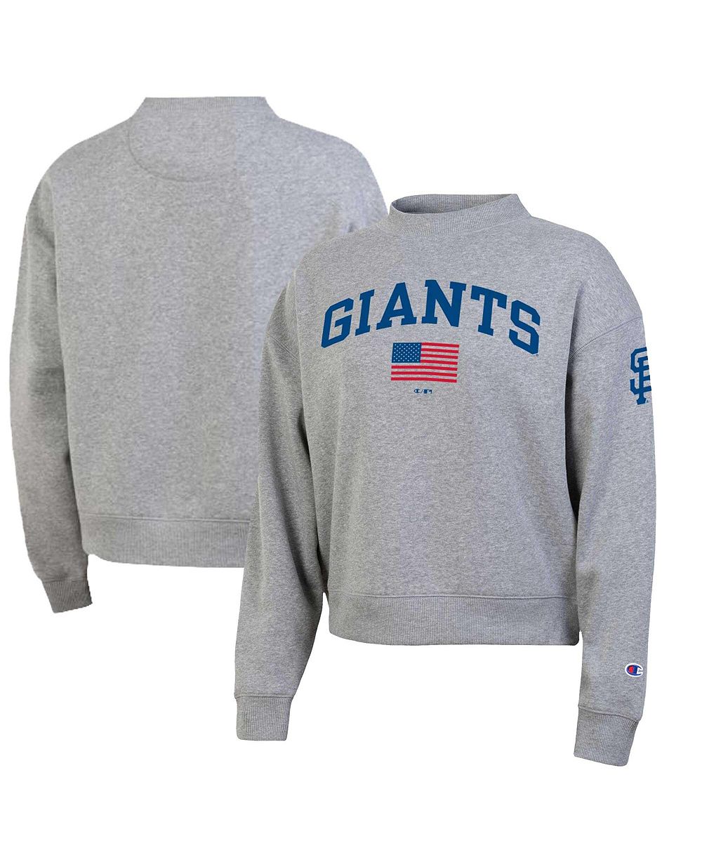 Champion Women's Heather Gray San Francisco Giants Americana Triumph Fleece Tri-Blend Sweatshirt