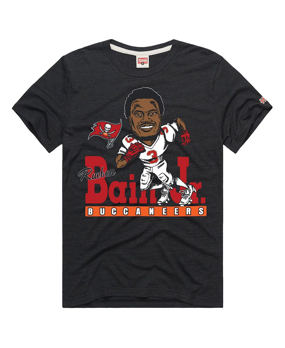 Homage Мужская и женская футболка с графикой игрока Rueben Bain Jr. Charcoal Tampa Bay Buccaneers