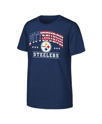 NFL Big Boys and Girls Navy Pittsburgh Steelers Americana Arch T-Shirt